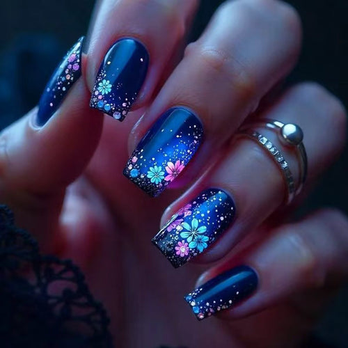Artistic Gradient Floral Nail Art Bowlift