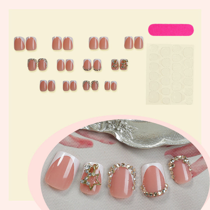 Premium Floral Embellished Press-On Nail Set Bowlift
