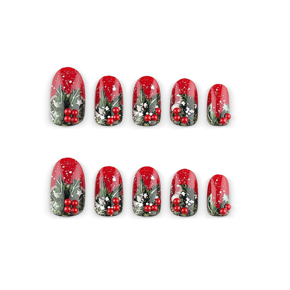 Artificial nails with festive Christmas design Bowlift