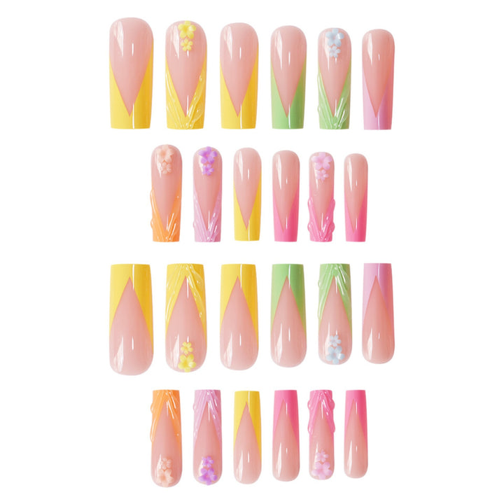 Floral Accent Long Nail Extensions Bowlift