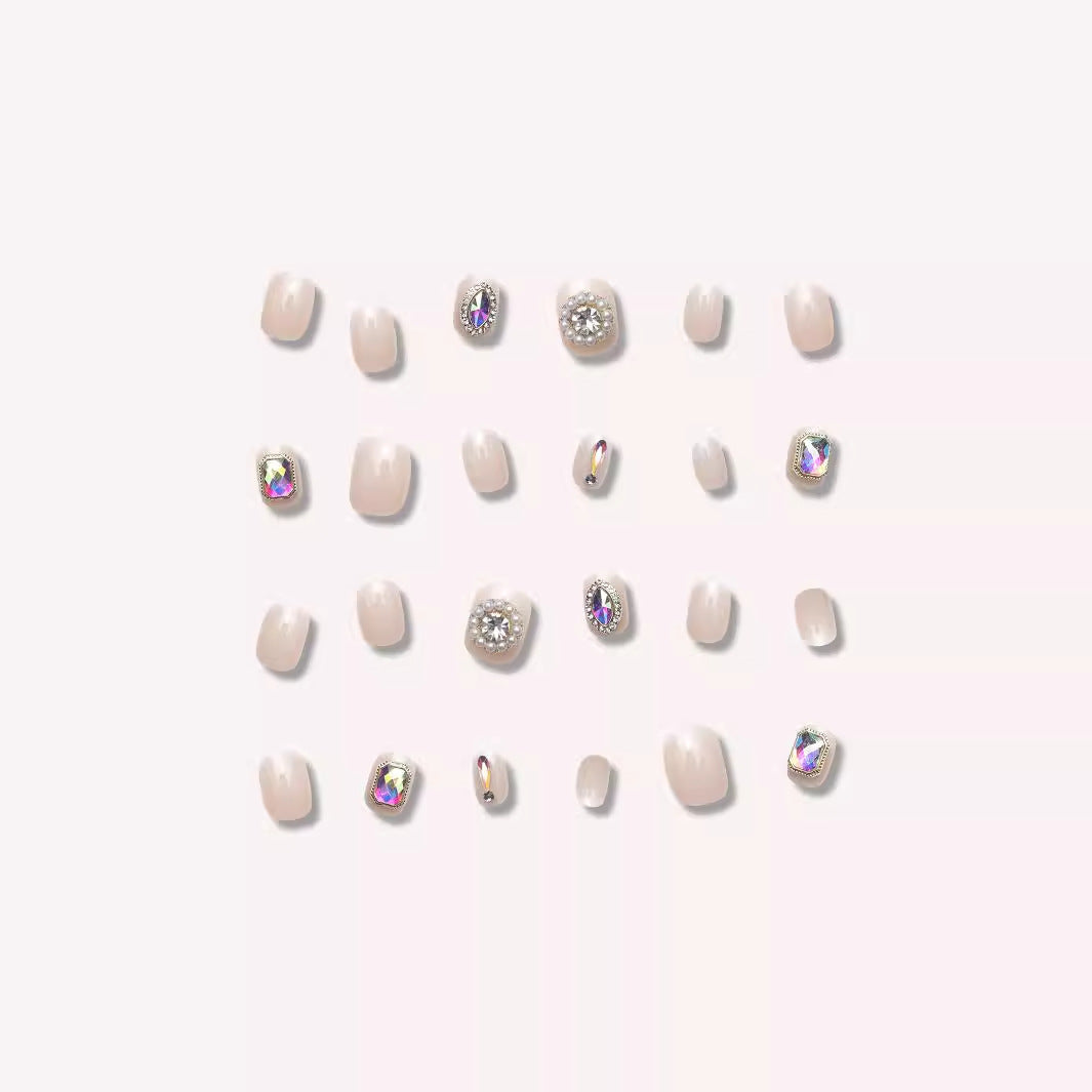 Elegant Decorative Gem-Embellished Press-On Nails Bowlift