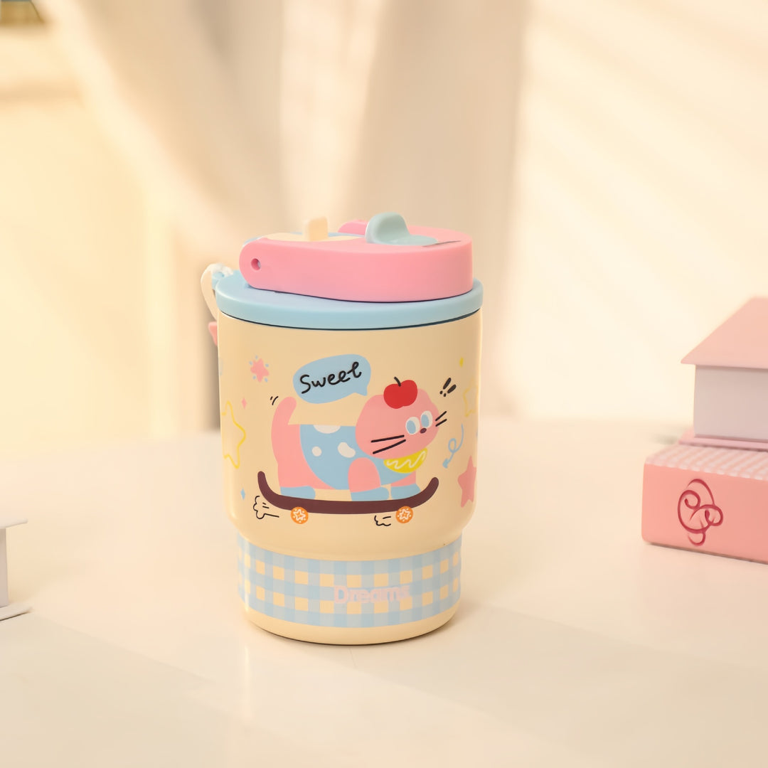 Insulated drinking cups with colorful animal motif Bowlift