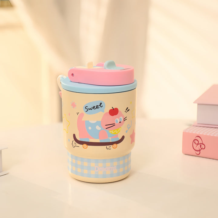 Women's Child-Friendly Drinking Bottle with Cute Dog Motif Bowlift