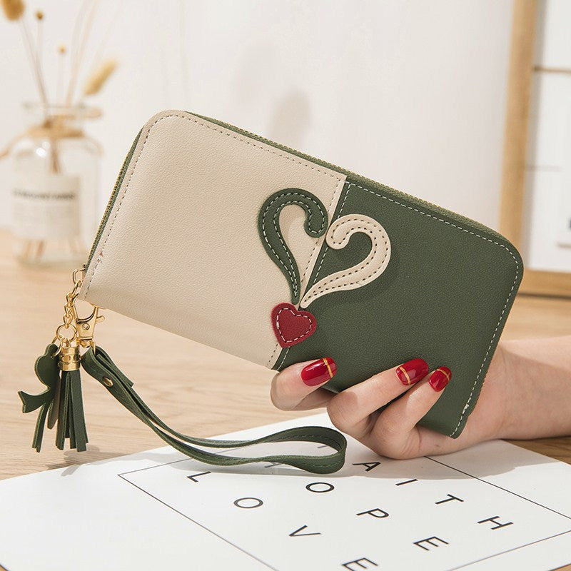 Stylish wallet with heart appliqués Bowlift
