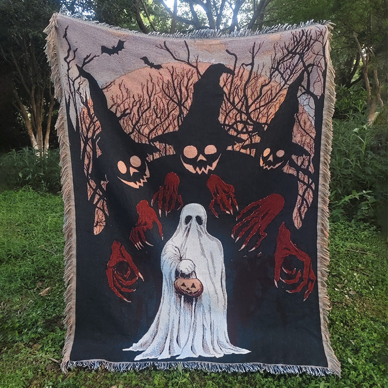 Spooky Halloween-Themed Throw Blanket