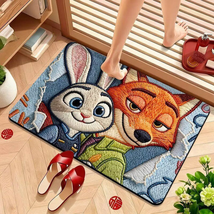 Cartoon-Themed Welcome Mat