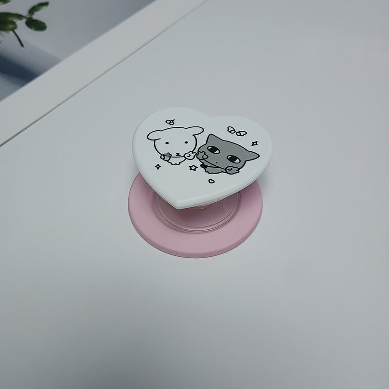 Heart-Shaped Character Phone Grip Bowlift