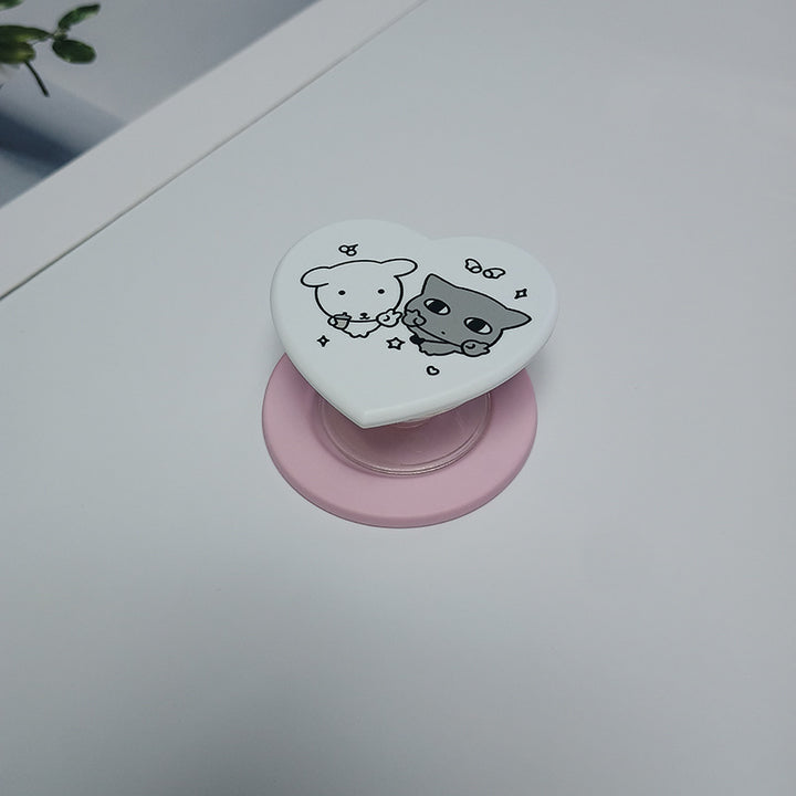 Heart-Shaped Character Phone Grip Bowlift