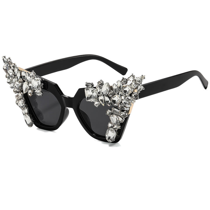 Ladies glamorous cat-eye sunglasses with extravagant crystal embellishments Bowlift