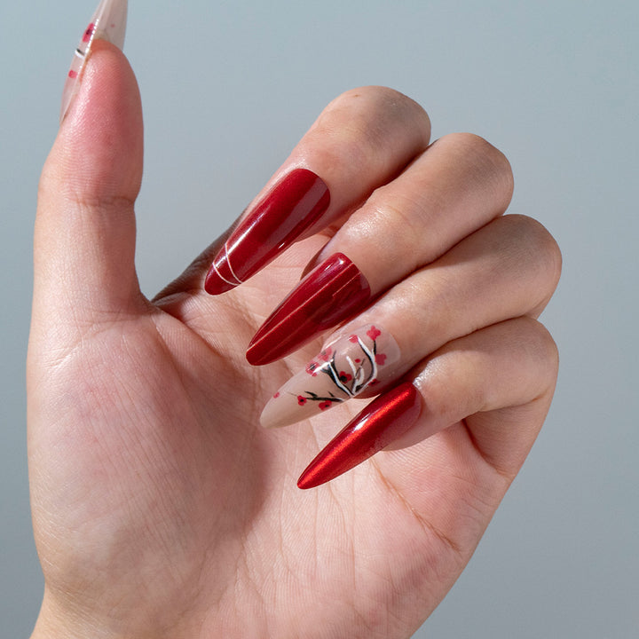 Artistic Cherry Blossom Press-On Nail Set Bowlift 1788157506