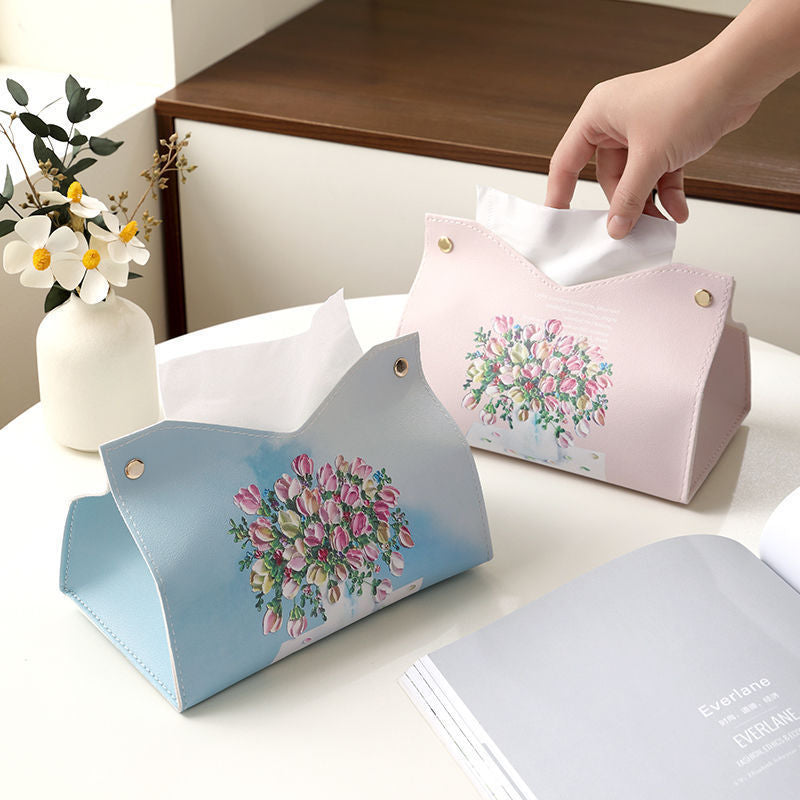 Decorative Floral Design Tissue Box Cover Bowlift