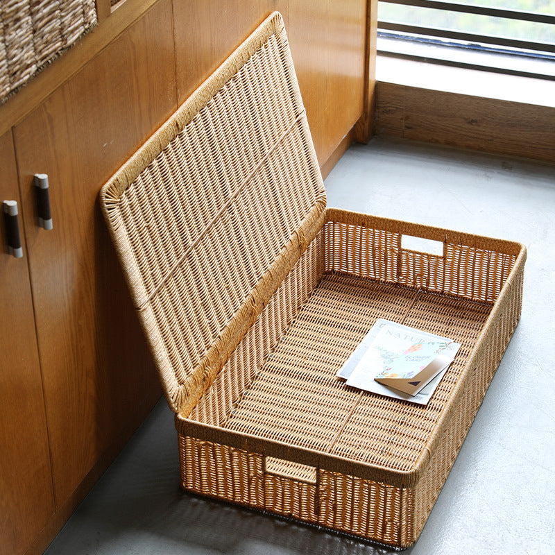 Large Rectangular Woven Storage Chest Bowlift