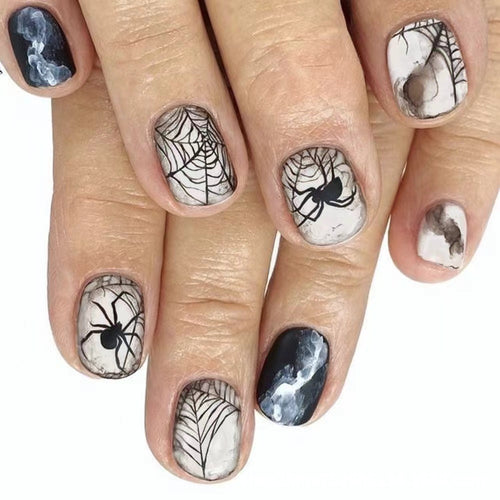 Spooky Spider-Themed Press-On Nails Bowlift