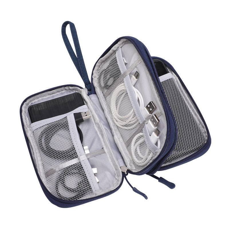 Tech Accessory Organizer Pouch with Mesh Compartments and Elastic Cable Loops Bowlift
