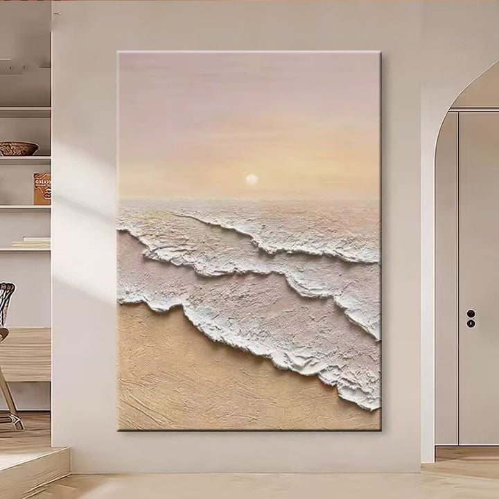 Textured Coastal Sunset Wall Art