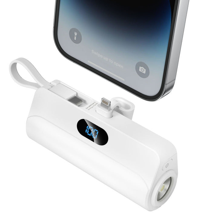 Compact power bank with integrated LED light Bowlift