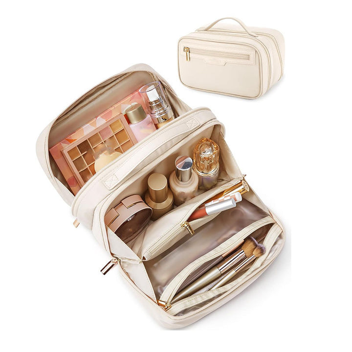 Cosmetic organizer with multiple compartments and removable interior compartment Bowlift