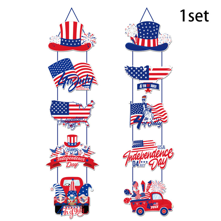 Unisex nan patriotic hanging decoration set with multi-part USA motifs for door and window Bowlift