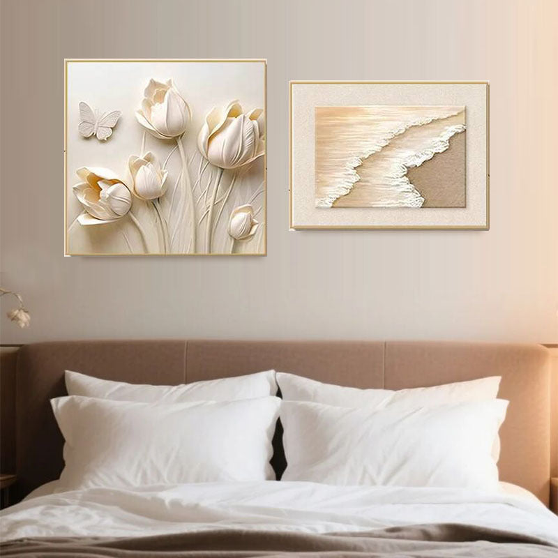 Elegant Floral Relief Wall Decor