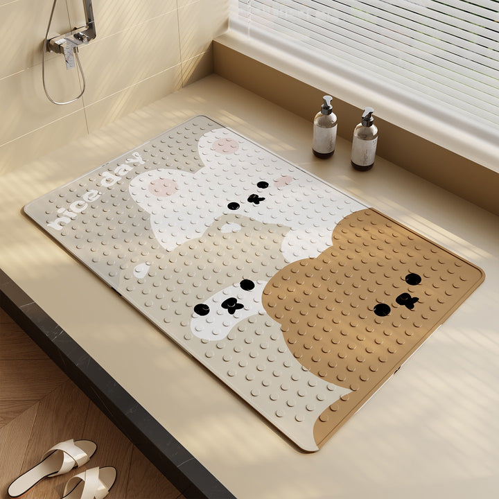 Unisex Fun Shark-Themed Bath Mat Bowlift