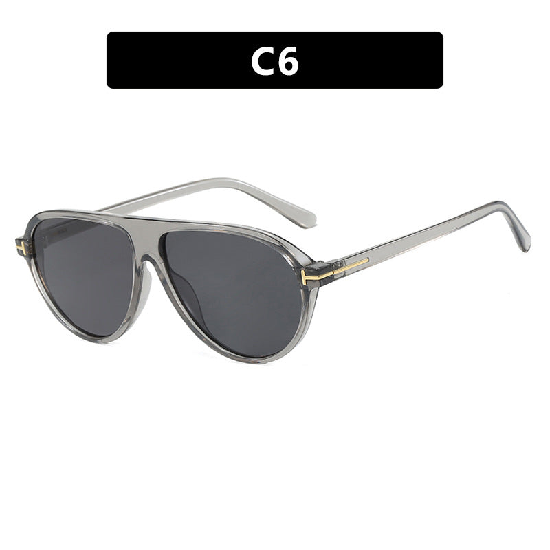 Women's trendy oversized sunglasses with elegant metal frame and UV protection Bowlift
