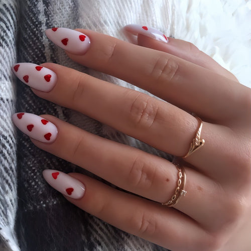 Trendy Heart-Decorated Nail Art Bowlift
