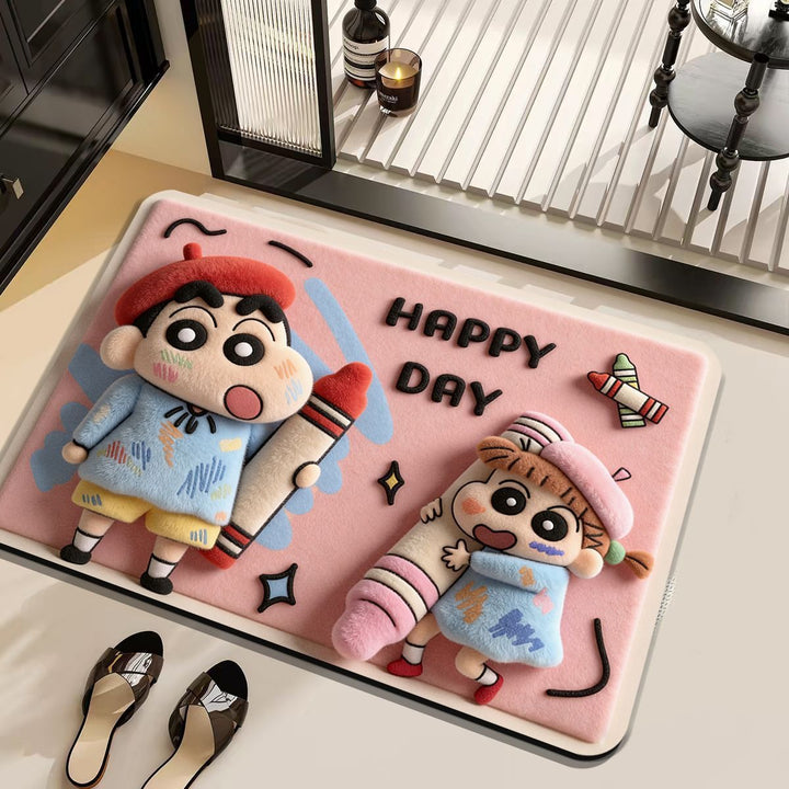 Cartoon-Themed Plush Area Mat Bowlift