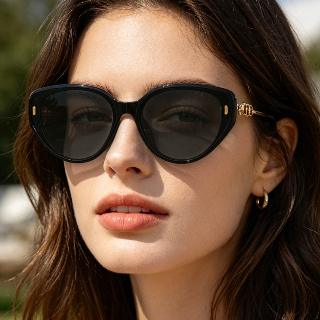 Women's designer sunglasses with delicate metal frame and extraordinary cat-eye design Bowlift