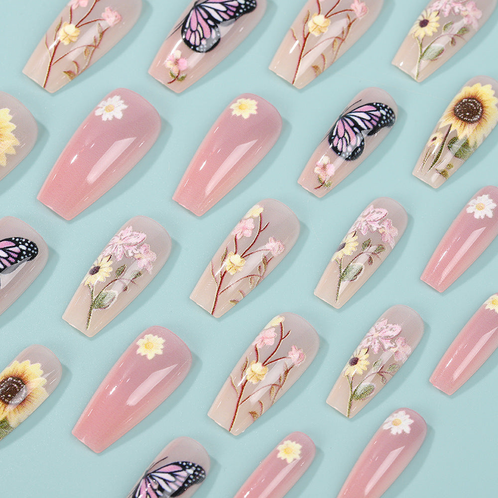 Art nails with floral and summer motifs Bowlift