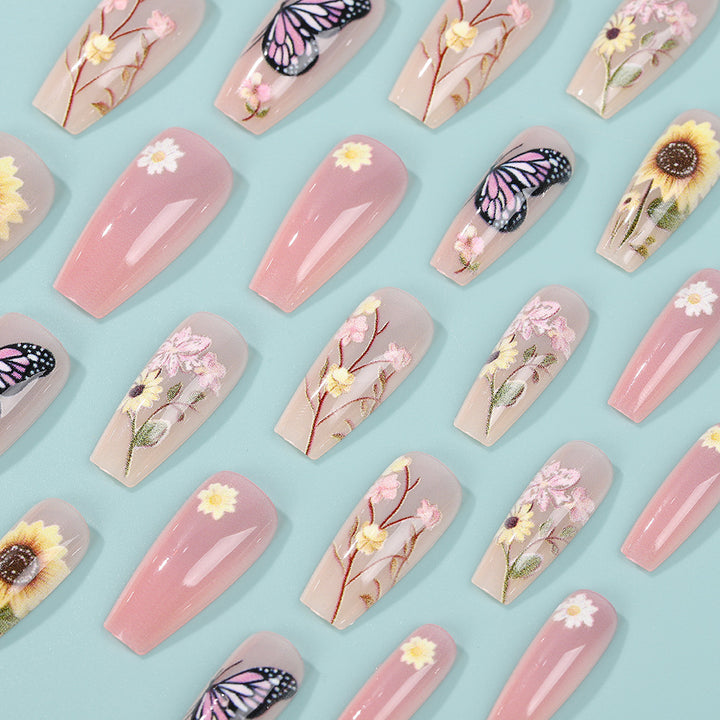 Art nails with floral and summer motifs Bowlift