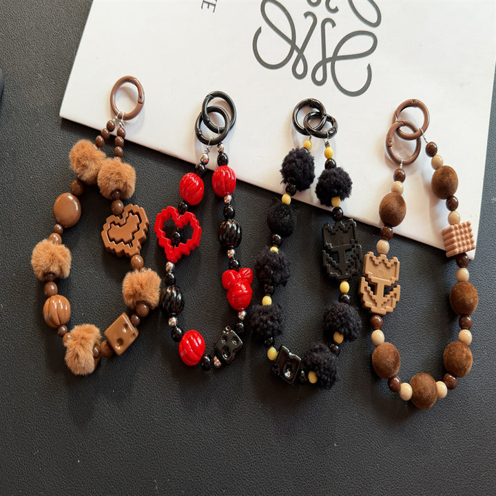 Decorative Beaded Charm Keychain Bowlift 1790135885