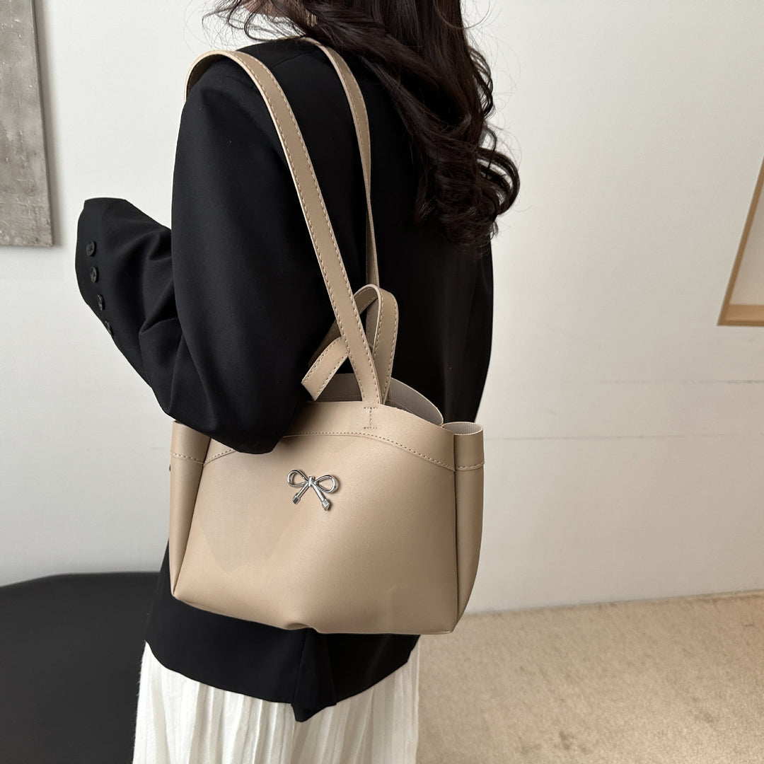 Elegant Bow Accent Handheld Tote Bag Bowlift