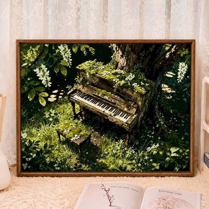 Rustic Piano-Themed Wall Art Canvas Bowlift