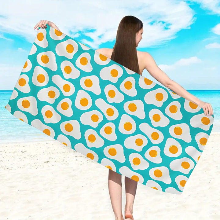 large and soft beach towel with striped pattern Bowlift