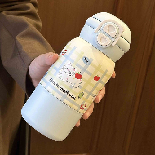 Women's insulated drinking bottle with practical flip lid and cheerful design Bowlift