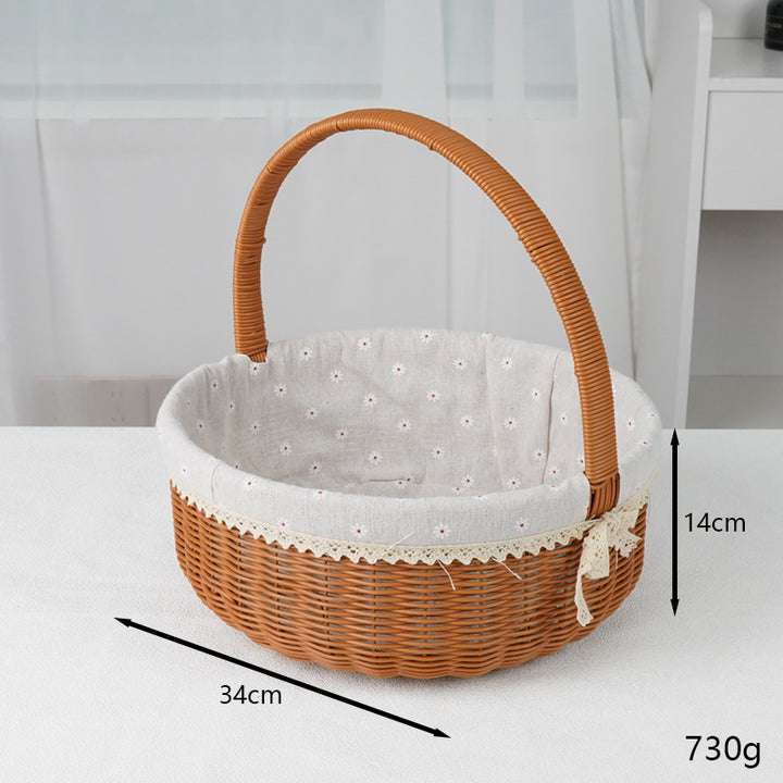 Decorative Round Woven Basket Bowlift