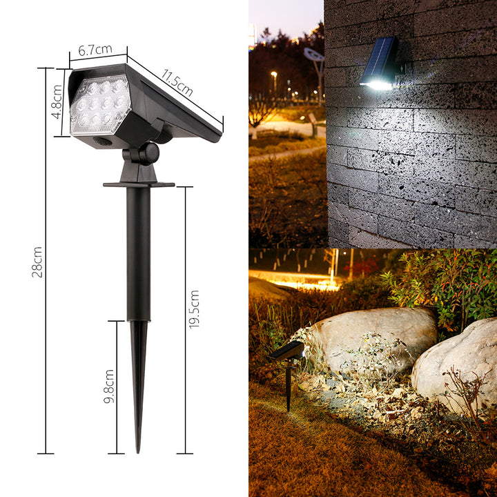 Adjustable Solar LED Landscape Spotlight Stake Bowlift