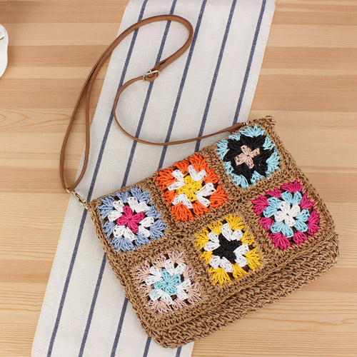 Handmade Shoulder Bag in Modern Patchwork Design Bowlift