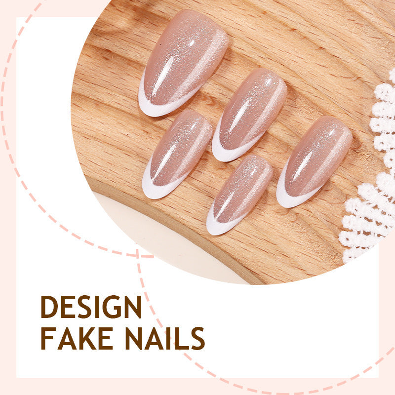 Artificial nail set with elegant glitter effect Bowlift