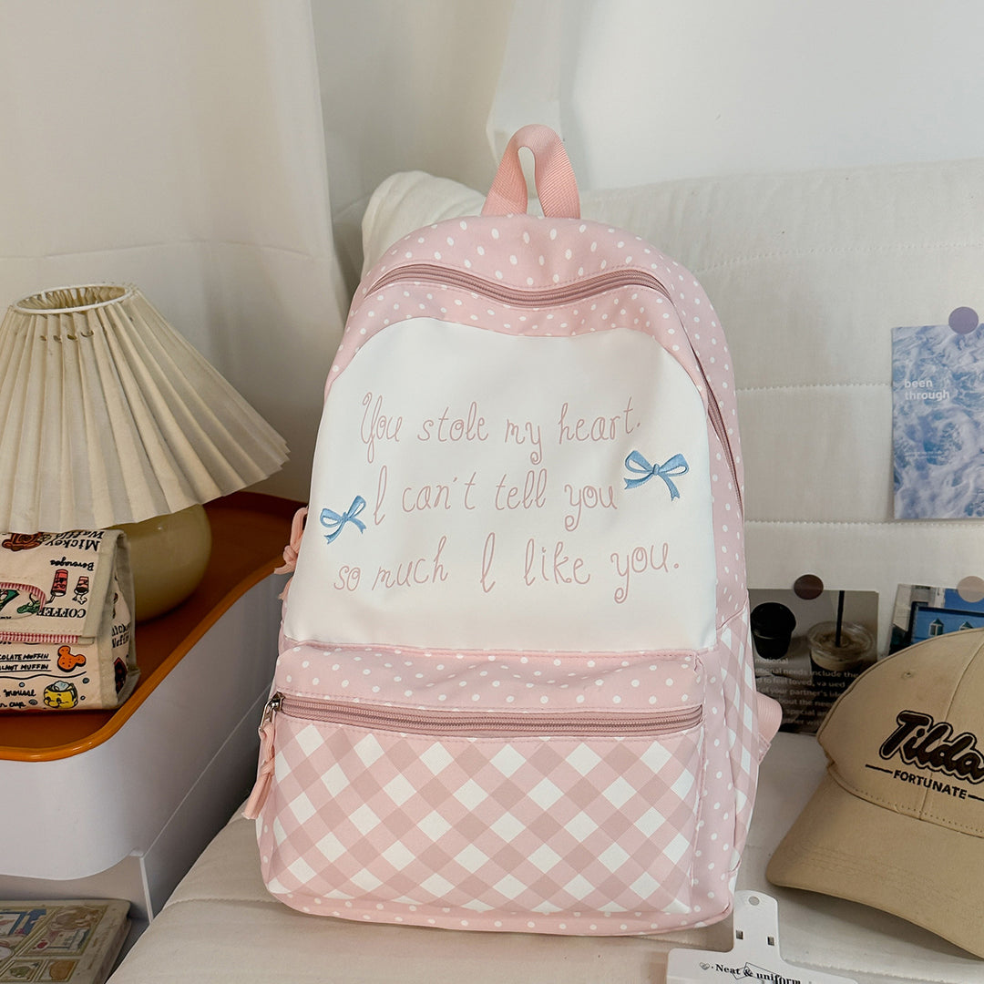 Charming Cotton Print Backpack Bowlift