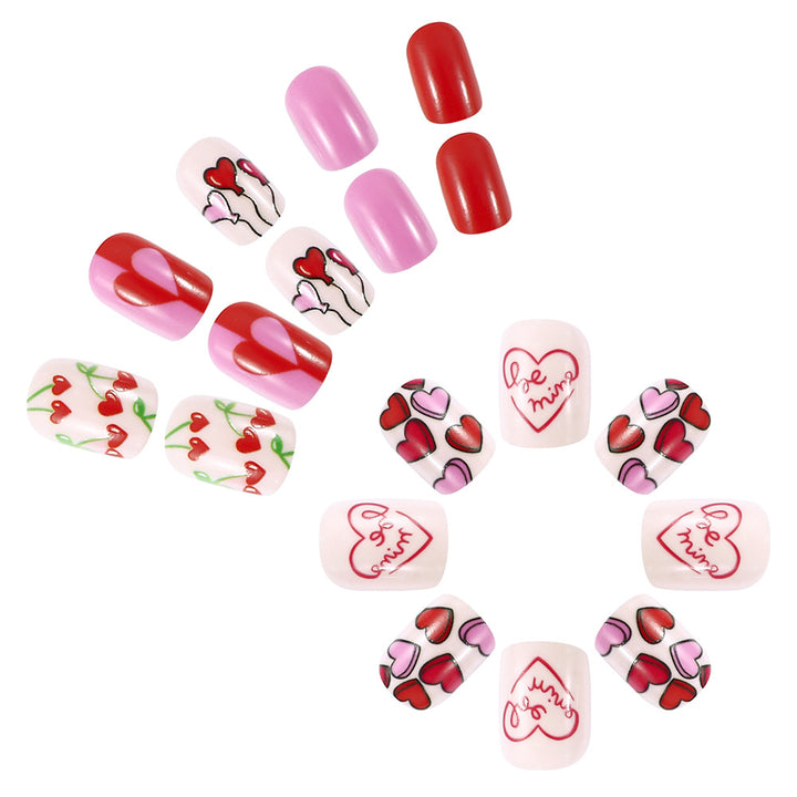 Artistic Love-Themed Press-On Nail Art Set Bowlift