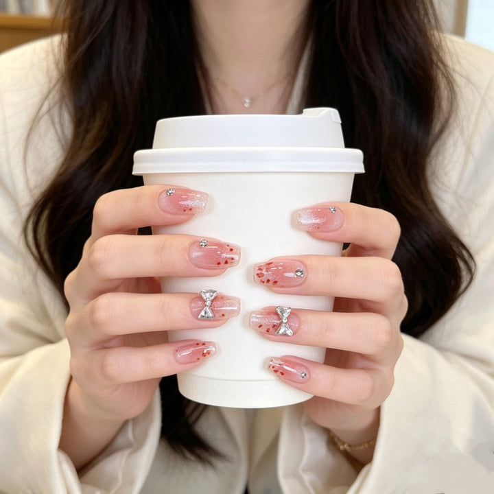Cute Bear-Themed Press-On Nail Set Bowlift