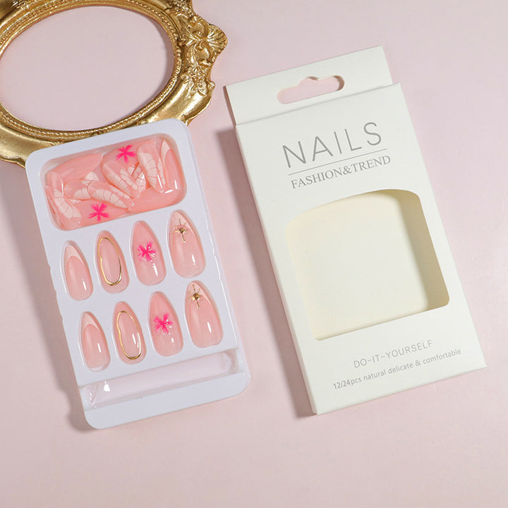 Elegant Floral Design Press-On Nails Set Bowlift