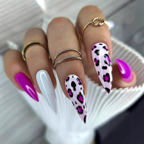 Modern leopard pattern artificial nails Bowlift