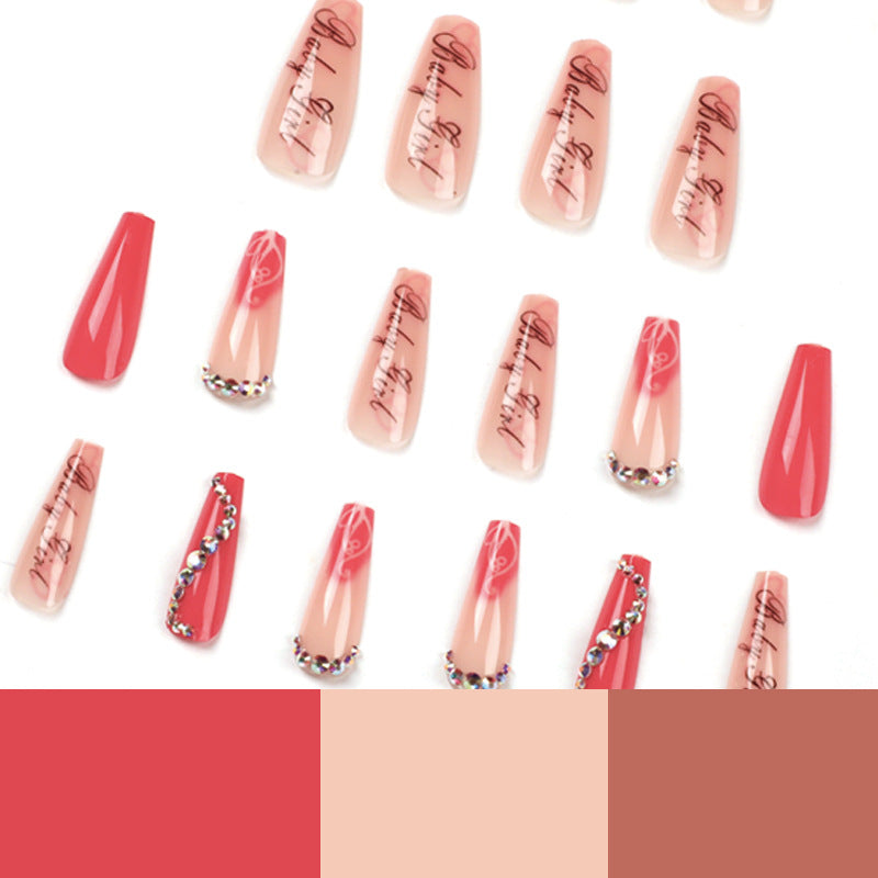 Artificial nail art with luxurious rhinestone and flower decorations Bowlift