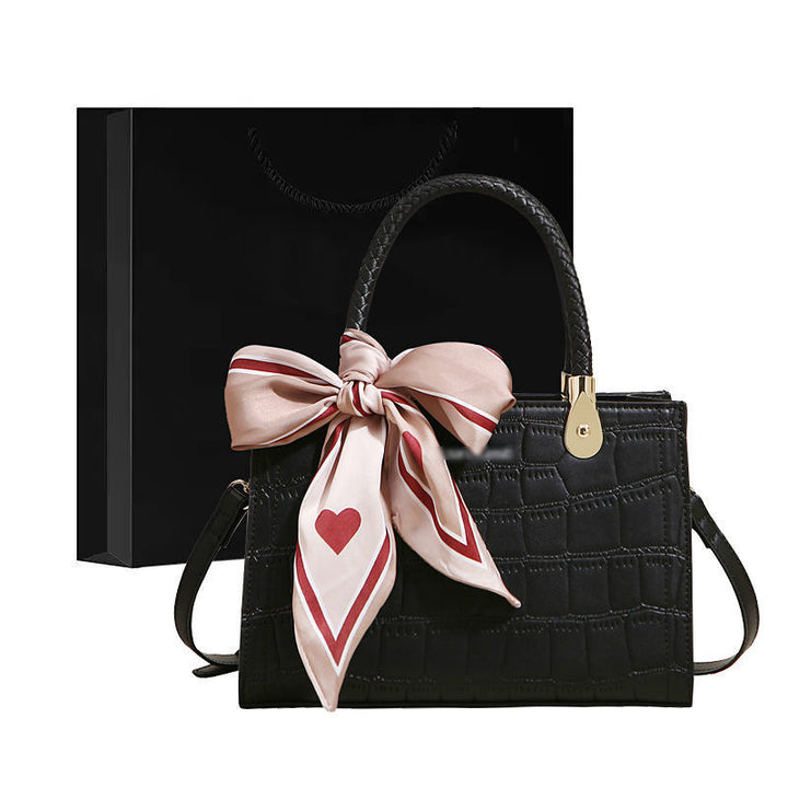 Structured Crocodile-Embossed Handbag Bowlift