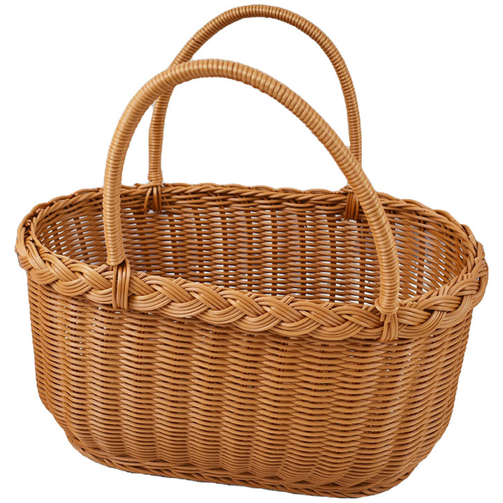 Handwoven Storage Basket with Braided Handles Bowlift
