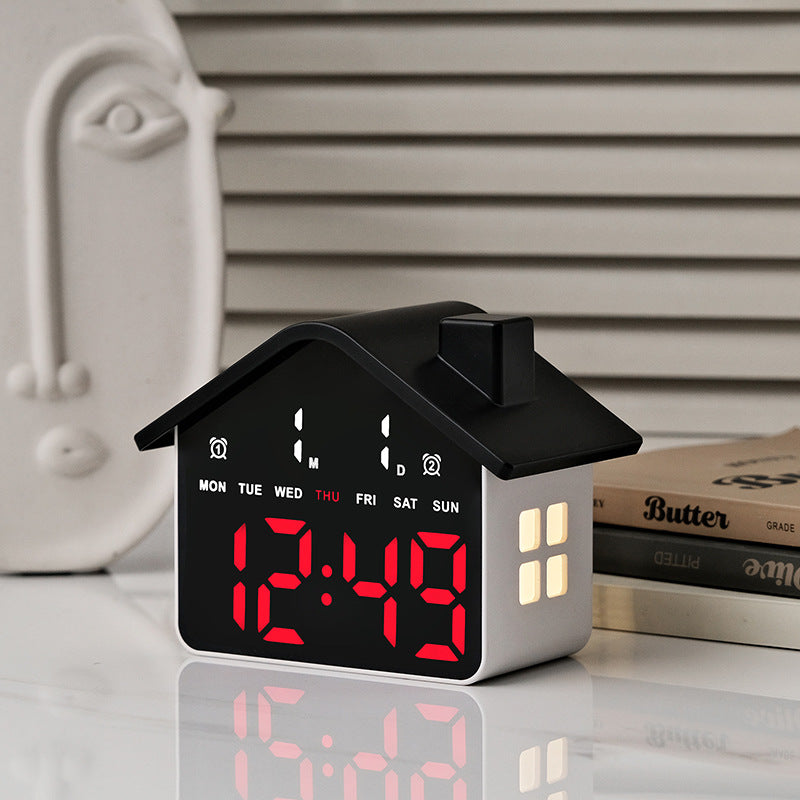 Digital Alarm Clock in House Design Bowlift