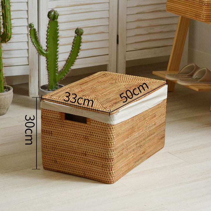 Women rectangular rattan storage basket Bowlift