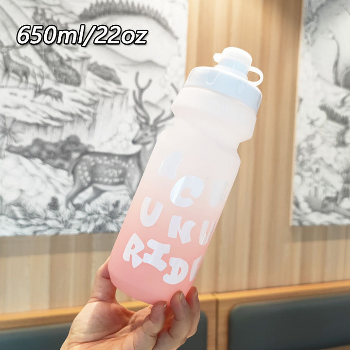 Women's sporty water bottle with flexible leak protection technology Bowlift